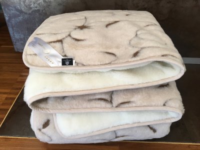 KOŁDRA WEŁNIANA CAMEL RAMPICANTI + KASZMIR CARO 200X200