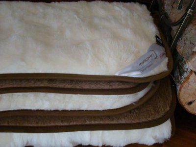 KOŁDRA WEŁNIANA CAMEL CIEMNY + KASZMIR WHITE 180X200