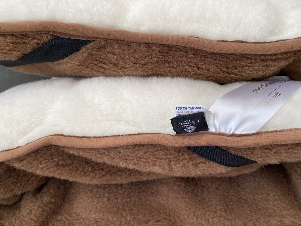 MATERAC WEŁNIANY CAMEL + KASZMIR CARO MEGA GRUBY 90x200