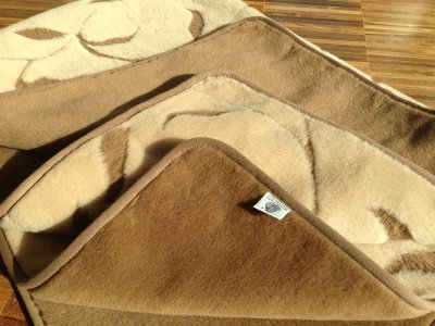KOŁDRA WEŁNIANA CAMEL BENJAMIN BRĄZOWY J+C 200x200