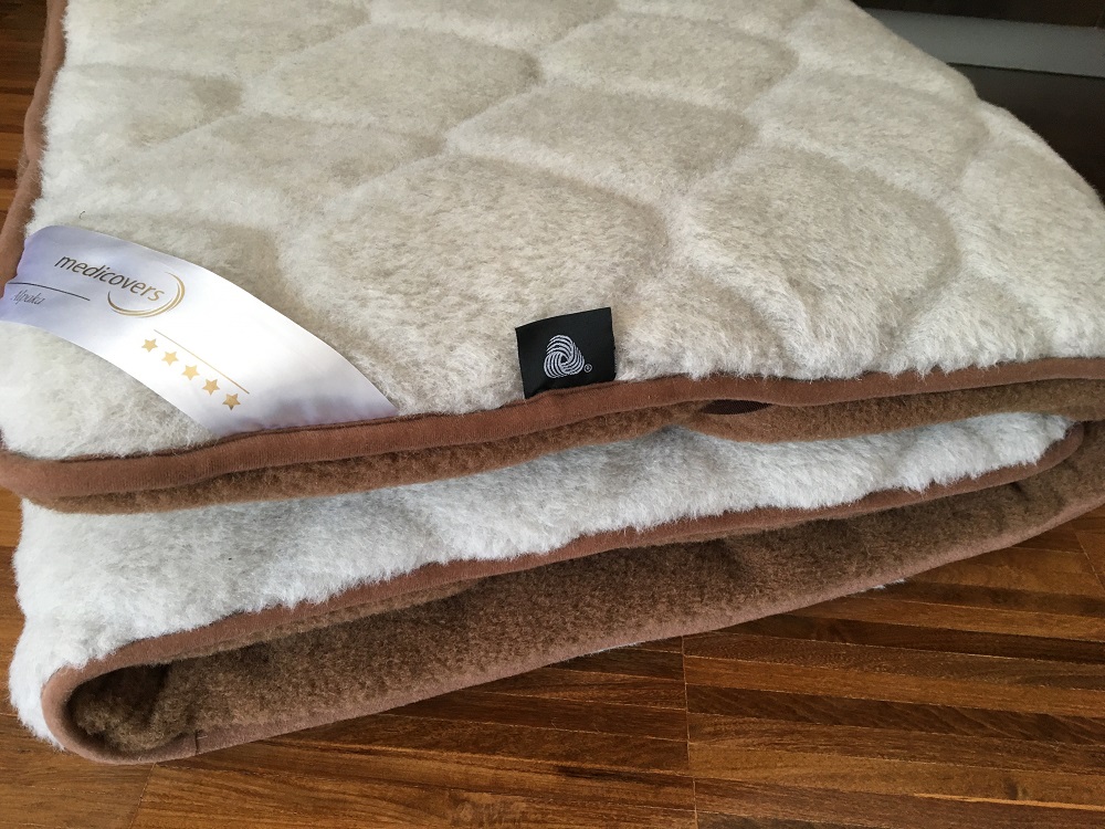 MATERAC WEŁNIANY ALPAKA JASNA CARO + CAMEL CIEMNY 100X200