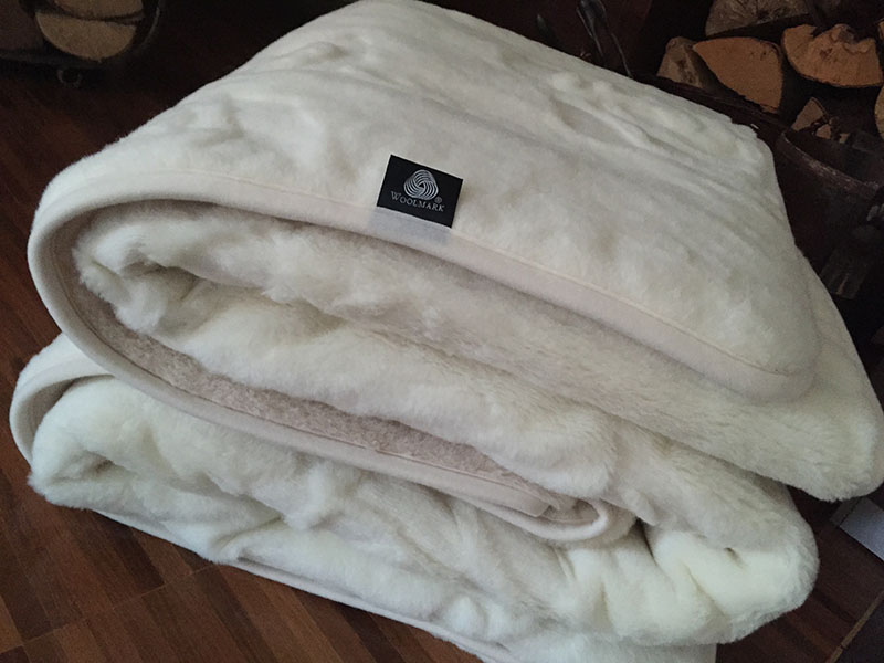 KOŁDRA WEŁNIANA CAMEL CAPPUCCINO + KASZMIR RÓŻA 180X200