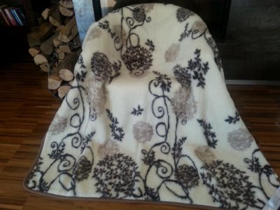 KOC WEŁNIANY MERYNOS BIAŁY FIORI 220X200