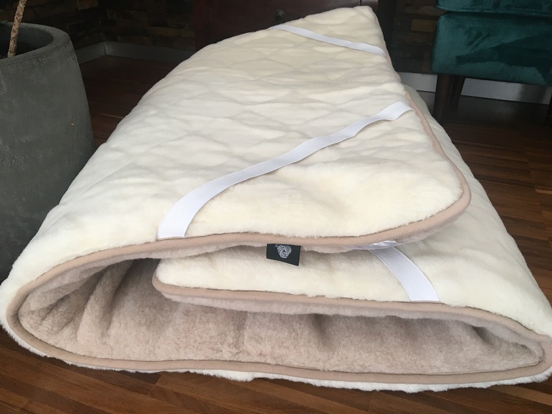 MATERAC WEŁNIANY CAMEL JASNY + KASZMIR CARO 120x200