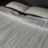 POŚCIEL WEŁNIANA CAMEL CIEMNY KRÓLEWSKI + KASZMIR LUX PASY 180x200 + MATERAC