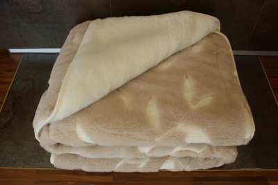 KOŁDRA Z WEŁNY CAMEL BENJAMIN BIAŁY + KASZMIR 220x200