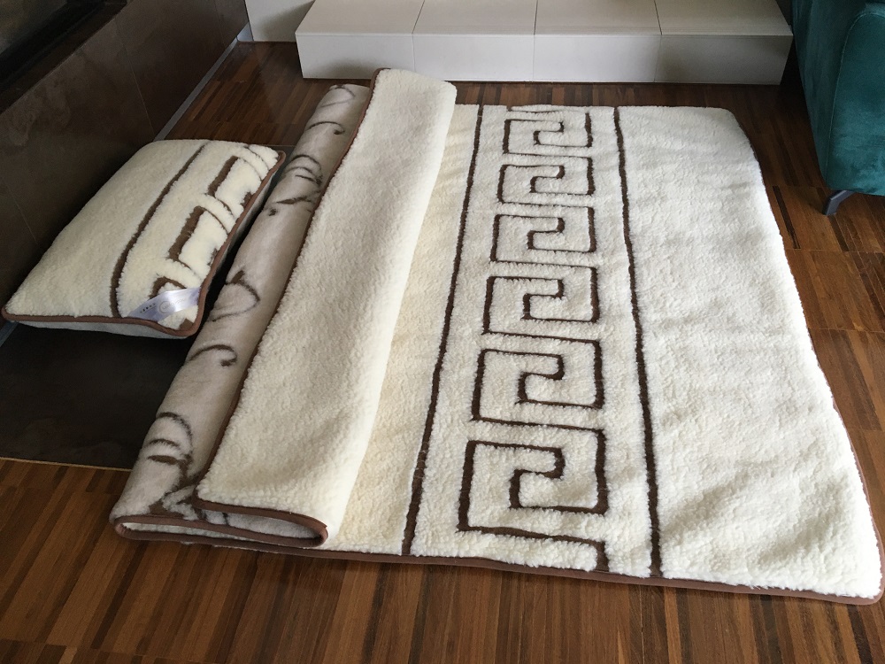 POŚCIEL WEŁNIANA CAMEL BOHO + MERYNOS TUMBLER GREKA 140x200 + MATERAC