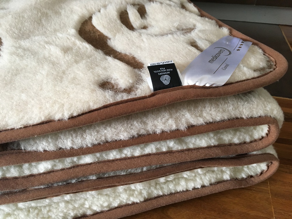 KOŁDRA WEŁNIANA MERYNOS TUMBLER + CAMEL JASNY BOHO 200x200