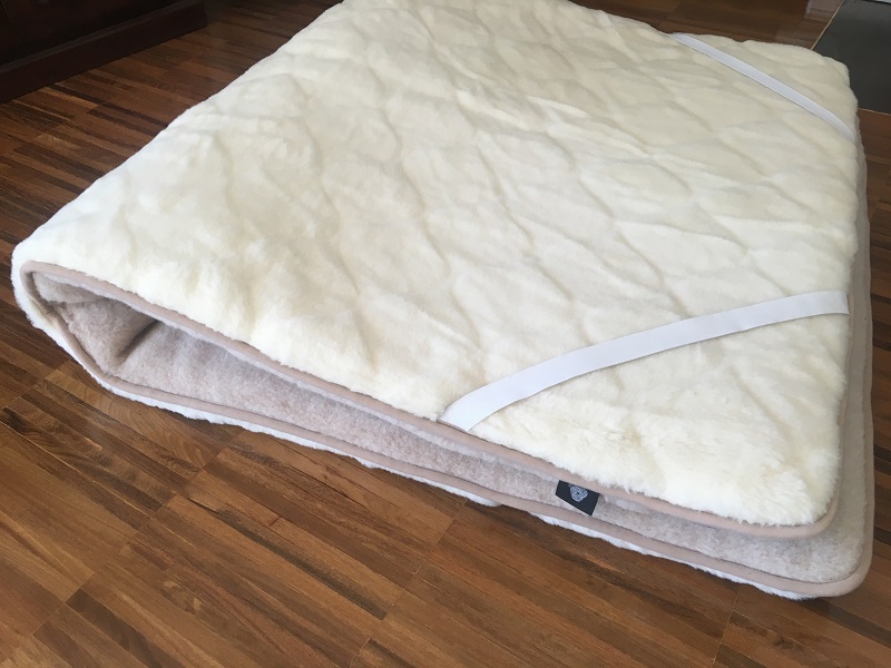 MATERAC WEŁNIANY CAMEL JASNY + KASZMIR CARO 120x200