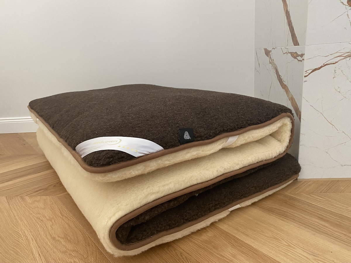 MATERAC WEŁNIANY MERYNOS DZIKI BRĄZ + NATURAL SYBERIA 180x200