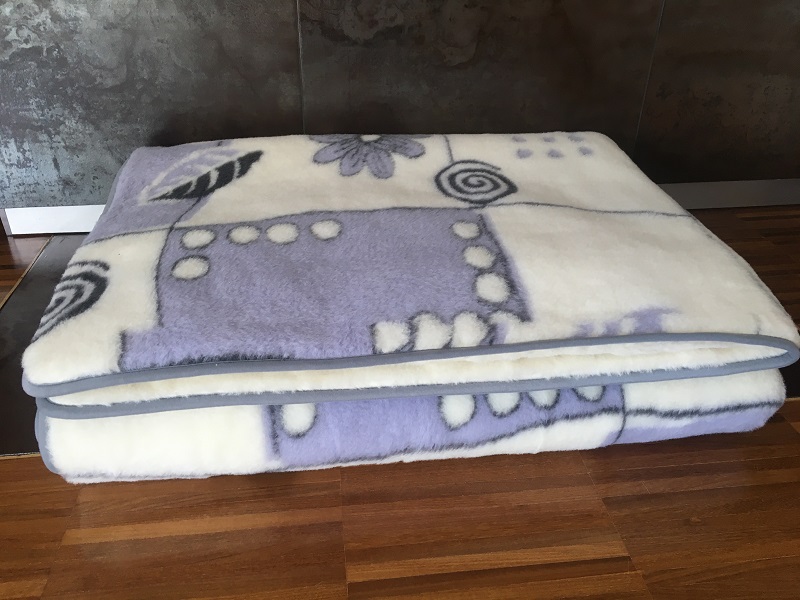 KOŁDRA Z WEŁNY ALPAKI VIOLET BOTANICA + KASZMIR CARO 200x200
