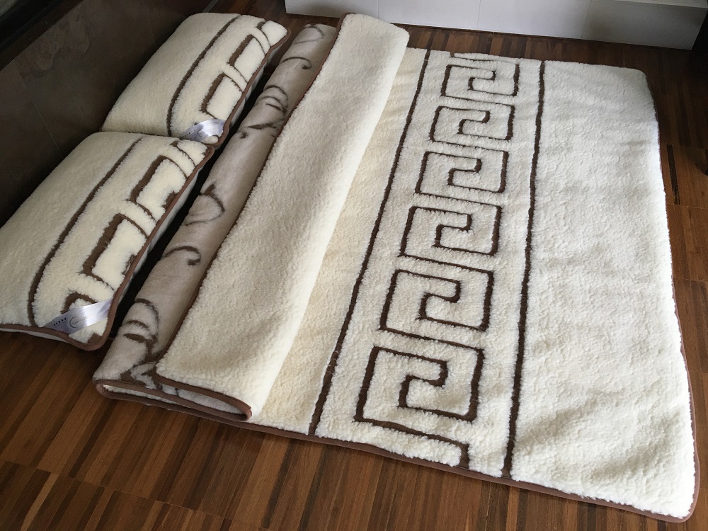 POŚCIEL WEŁNIANA CAMEL BOHO + MERYNOS TUMBLER GREKA 240x200 + PODKŁAD