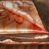 KOŁDRA WEŁNIANA CAMEL CIEMNY + SATYNA ORANGE 200X200