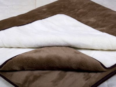 KOŁDRA Z WEŁNY KASZMIR GŁADKI + CAMEL CIEMNY 140x200