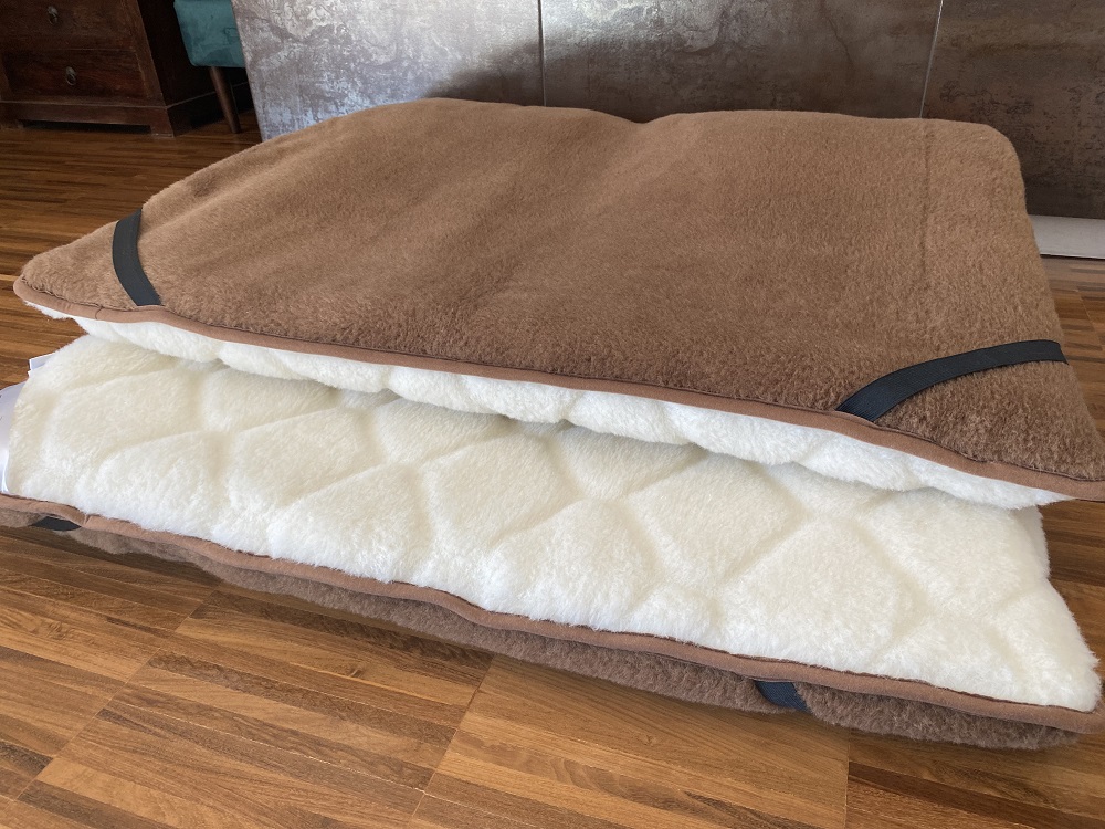 MATERAC WEŁNIANY CAMEL + KASZMIR CARO MEGA GRUBY 90x200