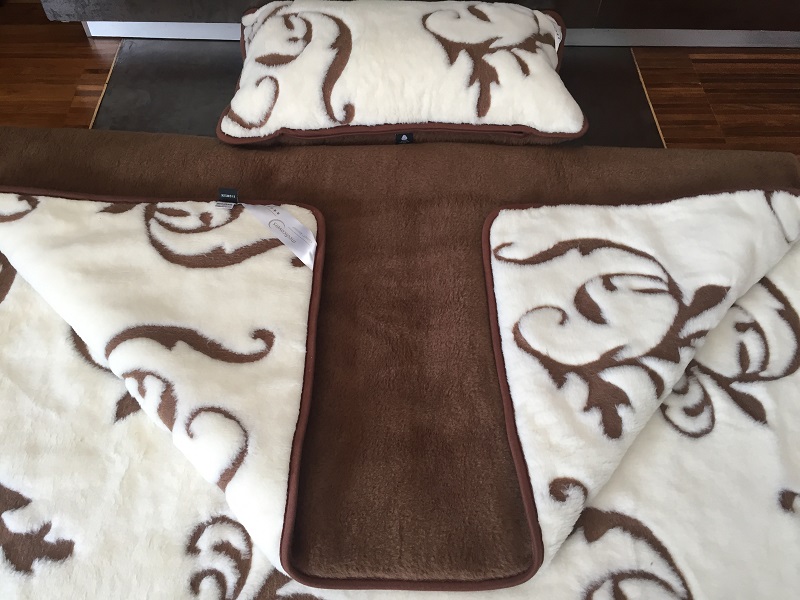 POŚCIEL WEŁNIANA CAMEL CIEMNY + KASZMIR SZLACHECKI 140x200