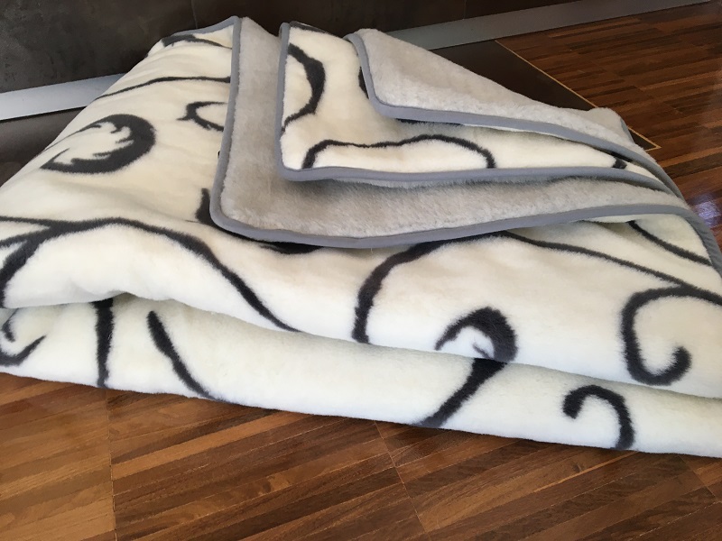 KOŁDRA Z WEŁNY ALPAKI SILVER + KASZMIR ORIENTALNY 240X200