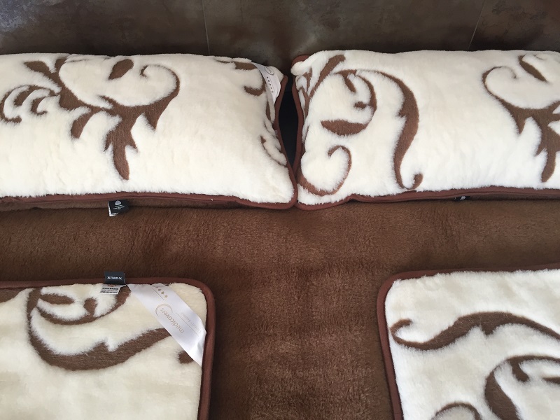 POŚCIEL WEŁNIANA CAMEL CIEMNY + KASZMIR SZLACHECKI 160x200 + PODKŁAD