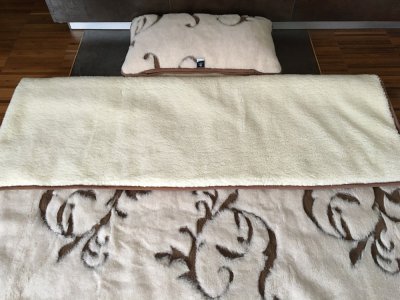 POŚCIEL WEŁNIANA CAMEL BOHO + MERYNOS TUMBLER 140x200 + MATERAC