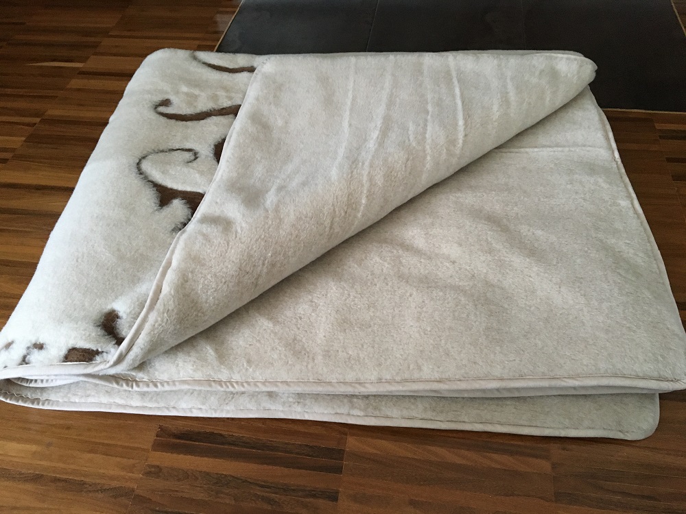 KOŁDRA WEŁNIANA 140X200 CAMEL JASNY BOHO