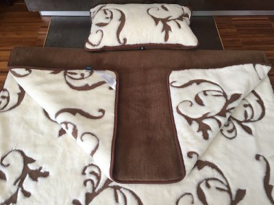 POŚCIEL WEŁNIANA CAMEL CIEMNY + KASZMIR SZLACHECKI 140x200