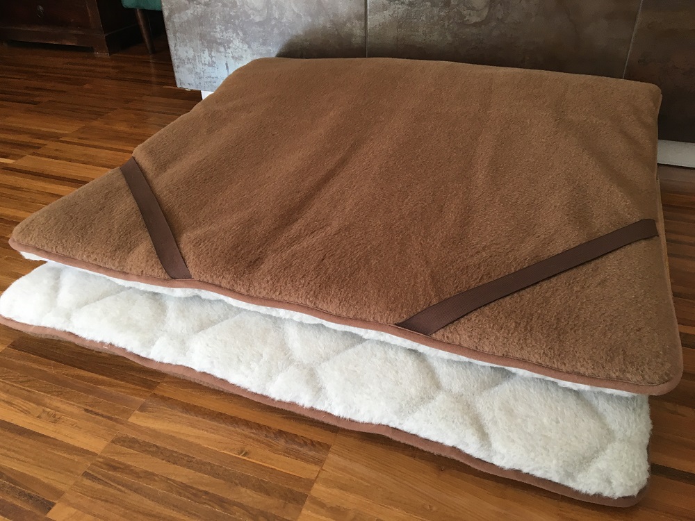 MATERAC WEŁNIANY ALPAKA JASNA CARO + CAMEL CIEMNY 100X200