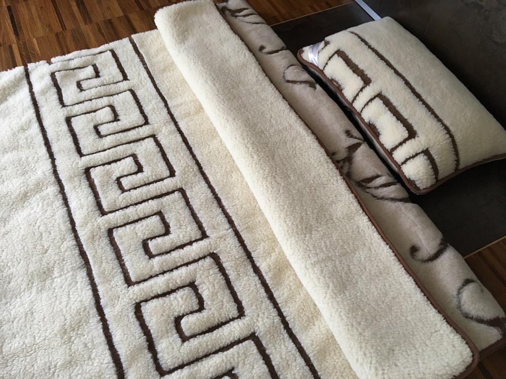 POŚCIEL WEŁNIANA CAMEL BOHO + MERYNOS TUMBLER GREKA 140x200 + MATERAC