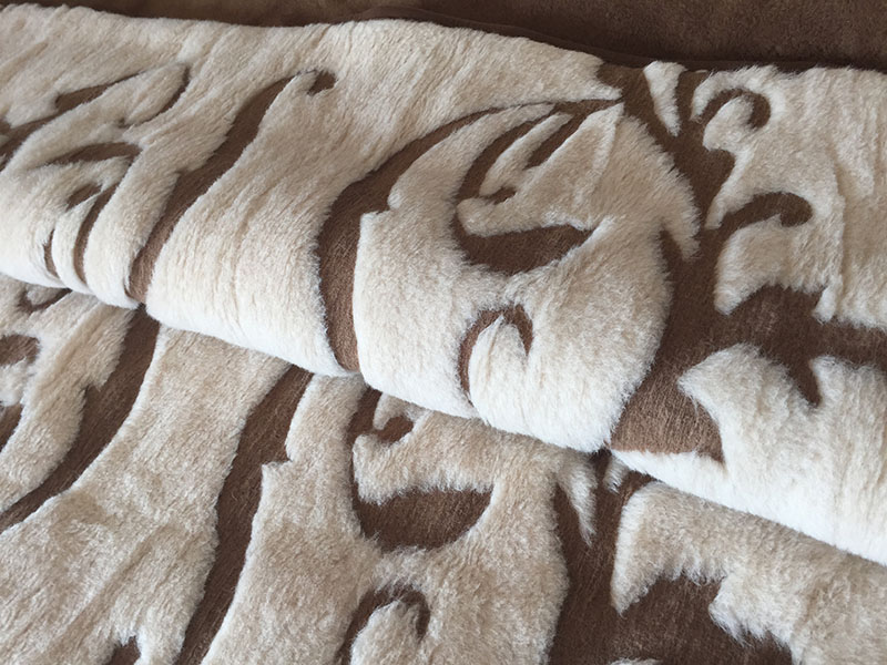 KOŁDRA WEŁNIANA 180X200 CAMEL CIEMNY + CAMEL JASNY SZLACHECKI