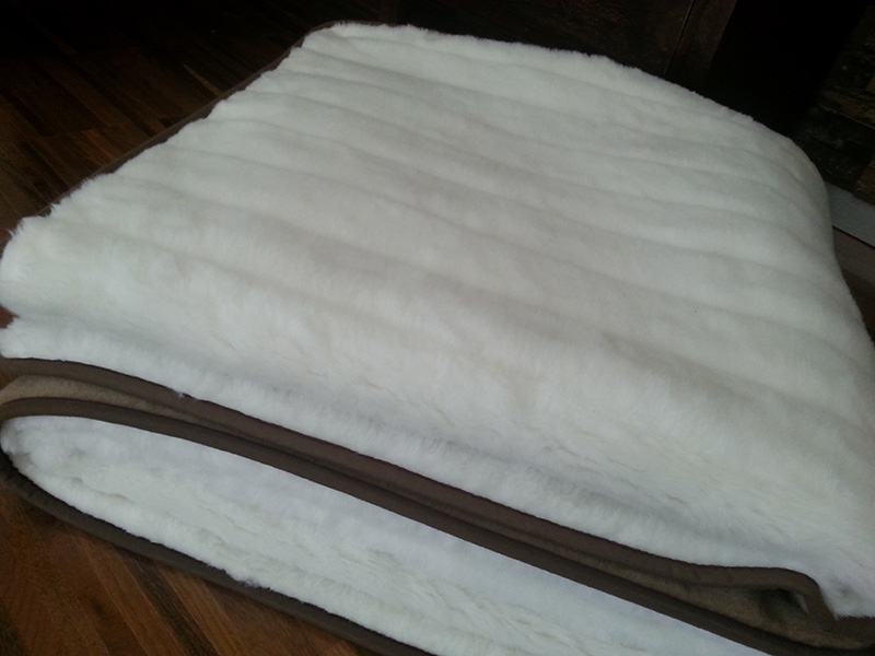 KOŁDRA WEŁNIANA CAMEL CIEMNY + KASZMIR LUX PASY 160X200