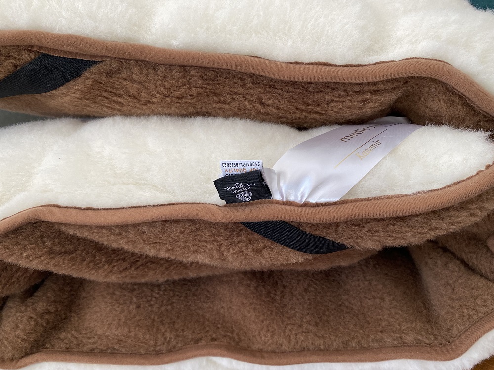 MATERAC WEŁNIANY CAMEL + KASZMIR CARO MEGA GRUBY 90x200