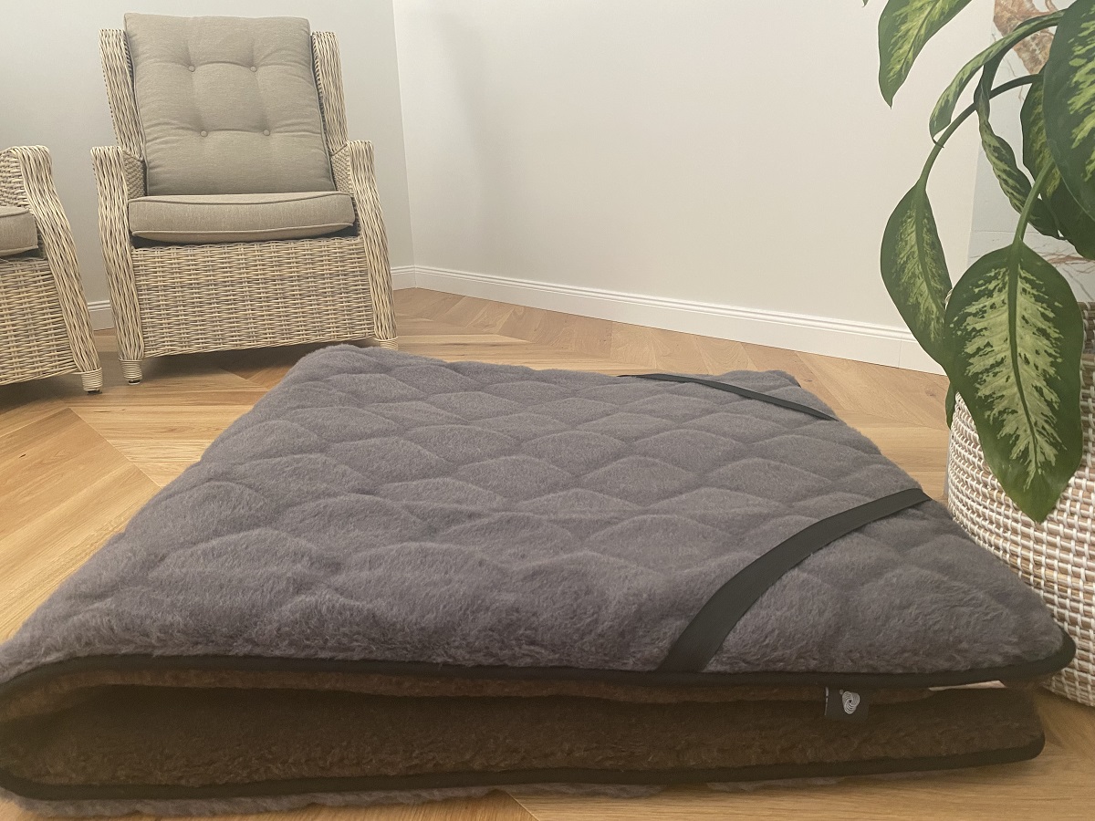MATERAC WEŁNIANY MERYNOS DZIKI BRĄZ SYBERIA + ALPAKA CIEMNA CARO 180x200