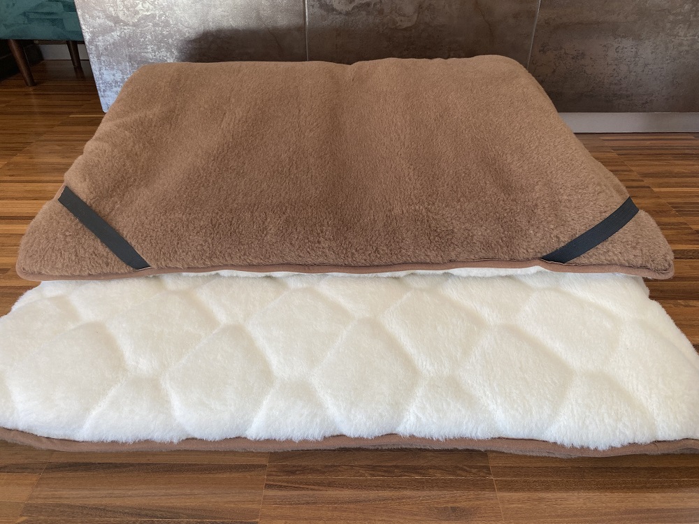 MATERAC WEŁNIANY CAMEL + KASZMIR CARO MEGA GRUBY 90x200