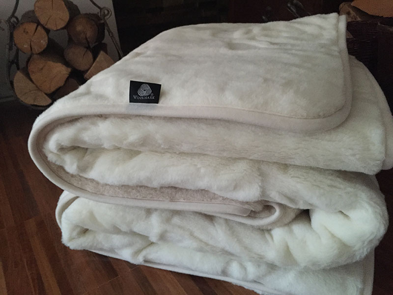 KOŁDRA WEŁNIANA CAMEL CAPPUCCINO + KASZMIR RÓŻA 180X200