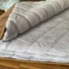 KOŁDRA Z WEŁNY ALPAKI SILVER PASY + CAMEL CIEMNY PASY 160x200
