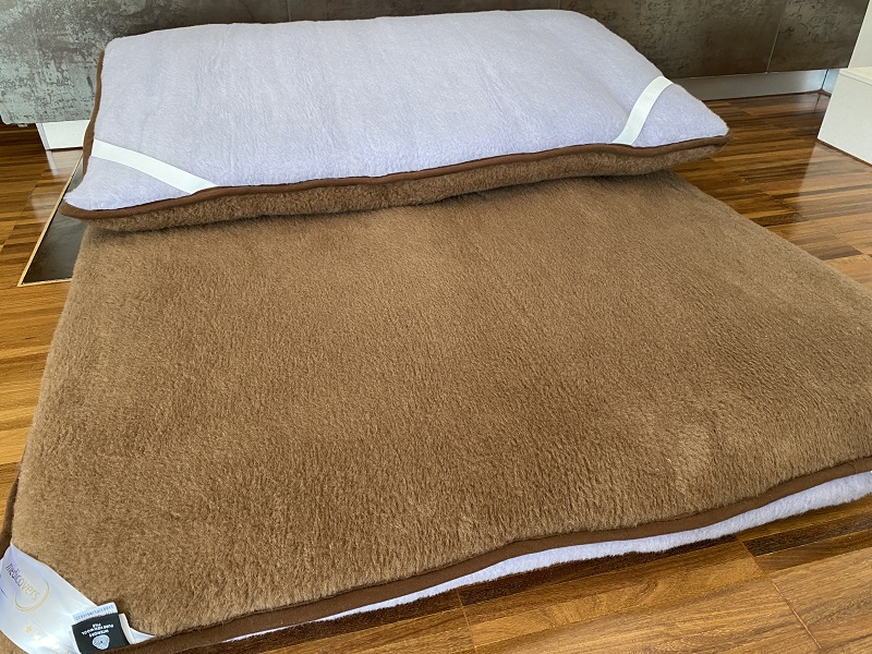 MATERAC WEŁNIANY ALPAKA ALPINA + CAMEL CIEMNY 100X200