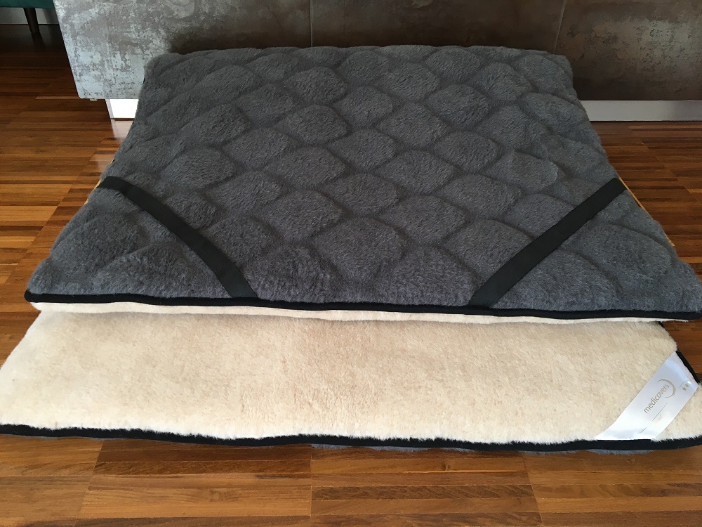 MATERAC WEŁNIANY ALPAKA CIEMNA CARO / CAMEL JASNY 100x200