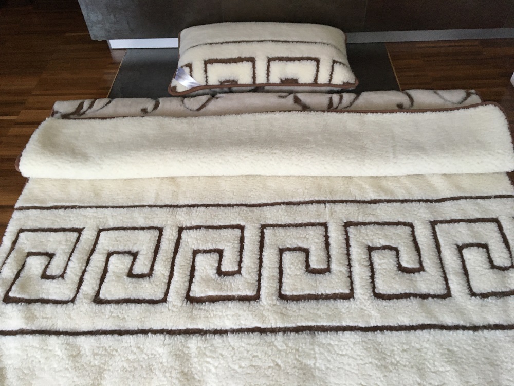 POŚCIEL WEŁNIANA CAMEL BOHO + MERYNOS TUMBLER GREKA 140x200 + MATERAC