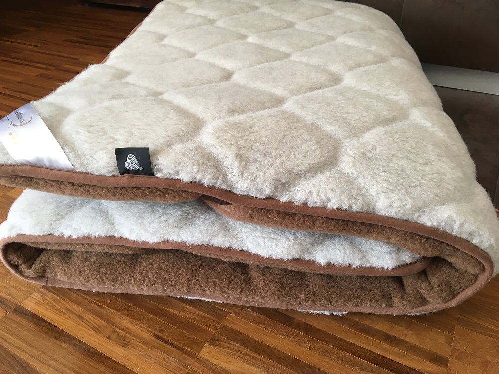 MATERAC WEŁNIANY ALPAKA JASNA CARO + CAMEL CIEMNY 100X200