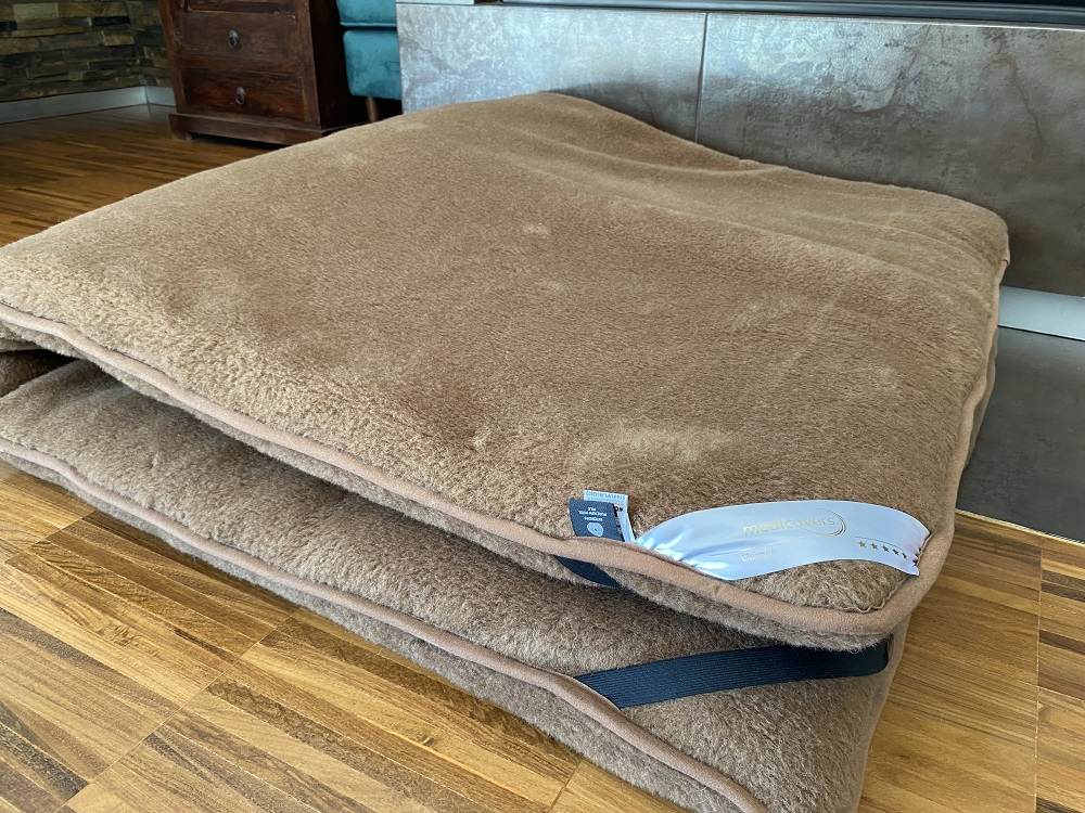 MATERAC WEŁNIANY CAMEL CIEMNY + CAMEL CIEMNY Królewski 160x200