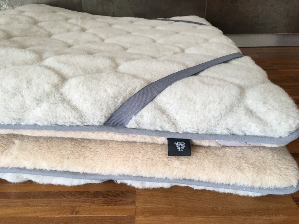 MATERAC WEŁNIANY ALPAKA JASNA CARO + CAMEL JASNY 220X200