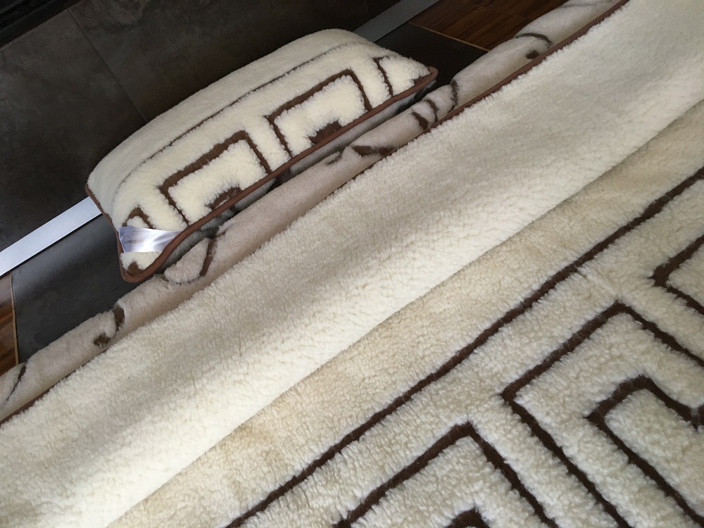 POŚCIEL WEŁNIANA CAMEL BOHO + MERYNOS TUMBLER GREKA 140x200 + MATERAC