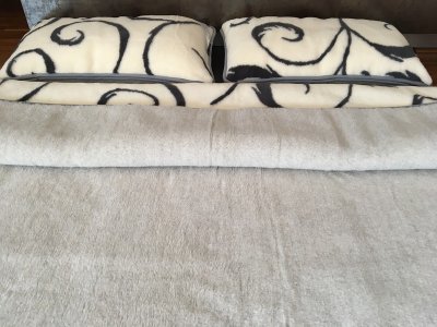 POŚCIEL Z WEŁNY ALPAKI SILVER + KASZMIR ORIENTALNY 200x200 + PODKŁAD