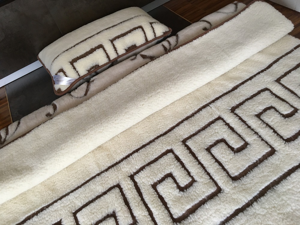 POŚCIEL WEŁNIANA CAMEL BOHO + MERYNOS TUMBLER GREKA 140x200 + MATERAC