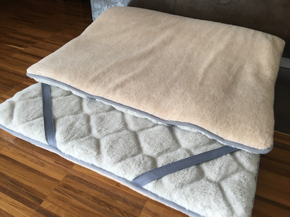 MATERAC WEŁNIANY ALPAKA JASNA CARO + CAMEL JASNY 220X200
