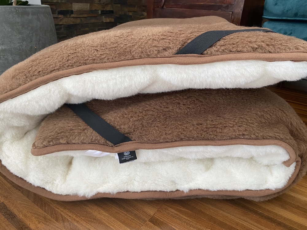 MATERAC WEŁNIANY CAMEL + KASZMIR CARO MEGA GRUBY 90x200