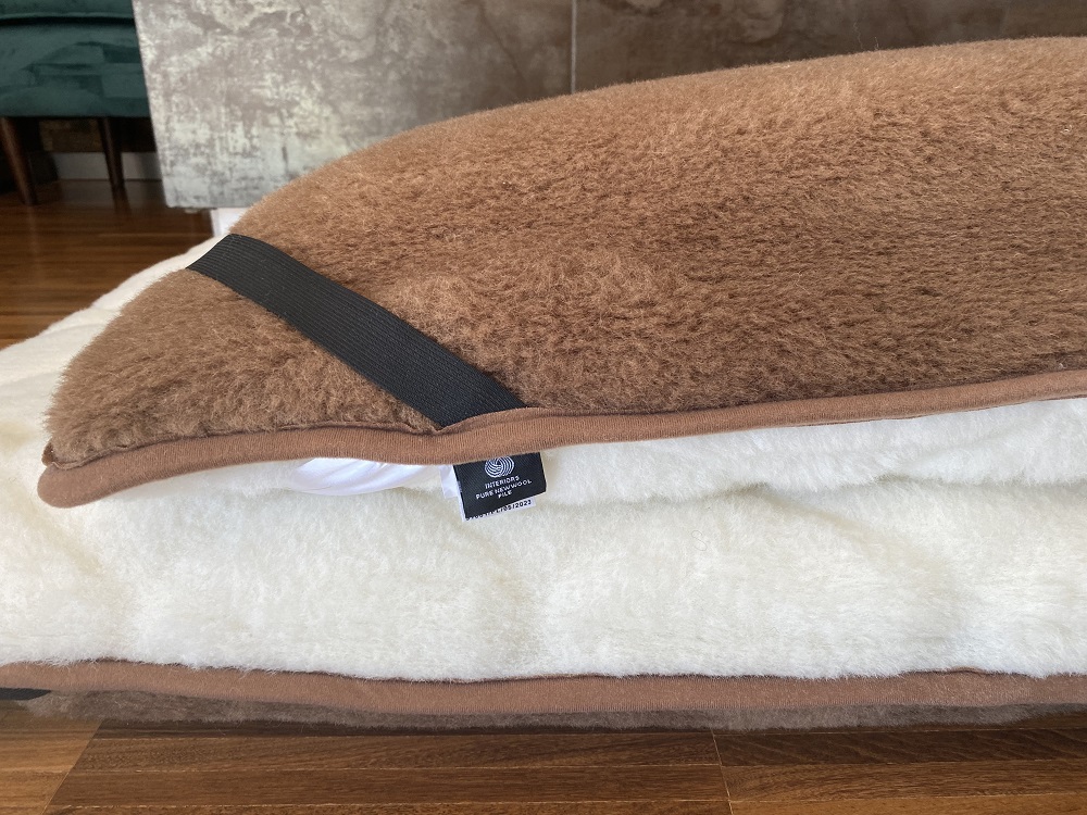 MATERAC WEŁNIANY CAMEL + KASZMIR CARO MEGA GRUBY 90x200