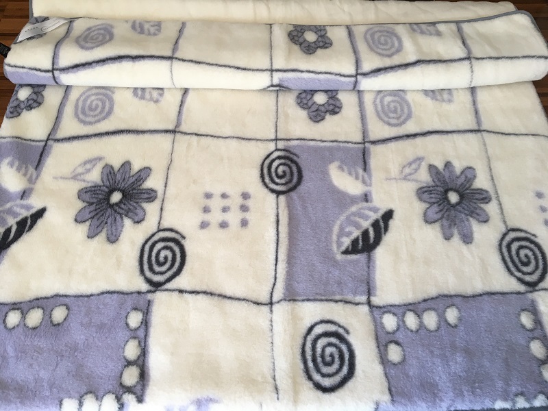 POŚCIEL Z WEŁNY ALPAKI VIOLET BOTANICA + KASZMIR CARO 140X200 + PODKŁAD