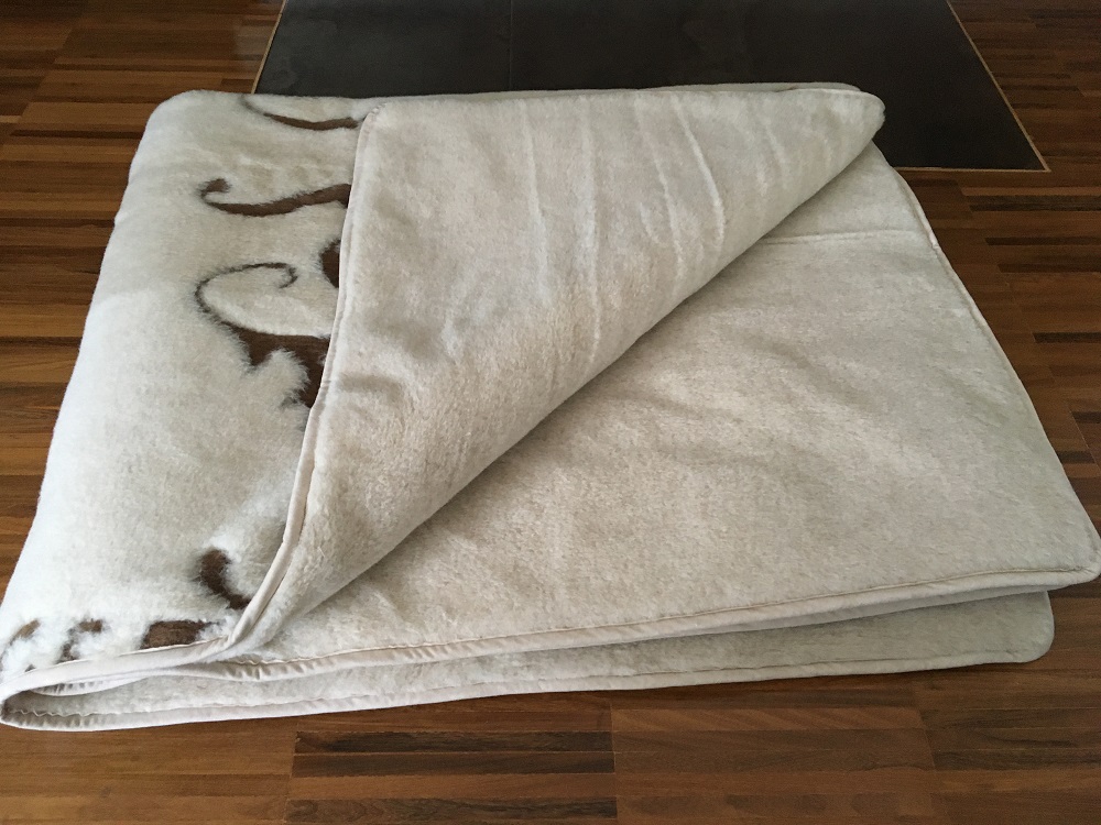 KOŁDRA WEŁNIANA 140X200 CAMEL JASNY BOHO
