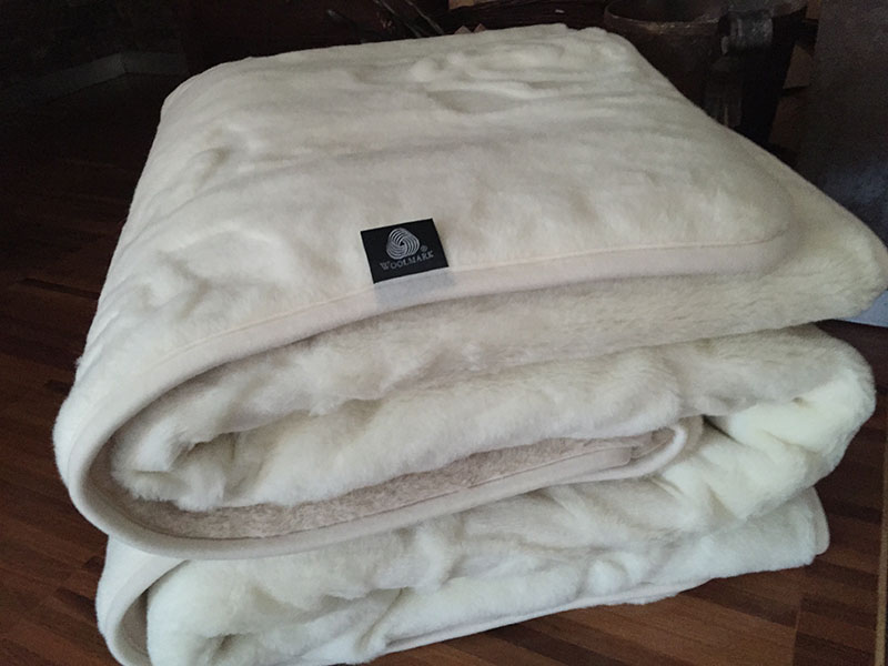 KOŁDRA WEŁNIANA CAMEL CAPPUCCINO + KASZMIR RÓŻA 180X200