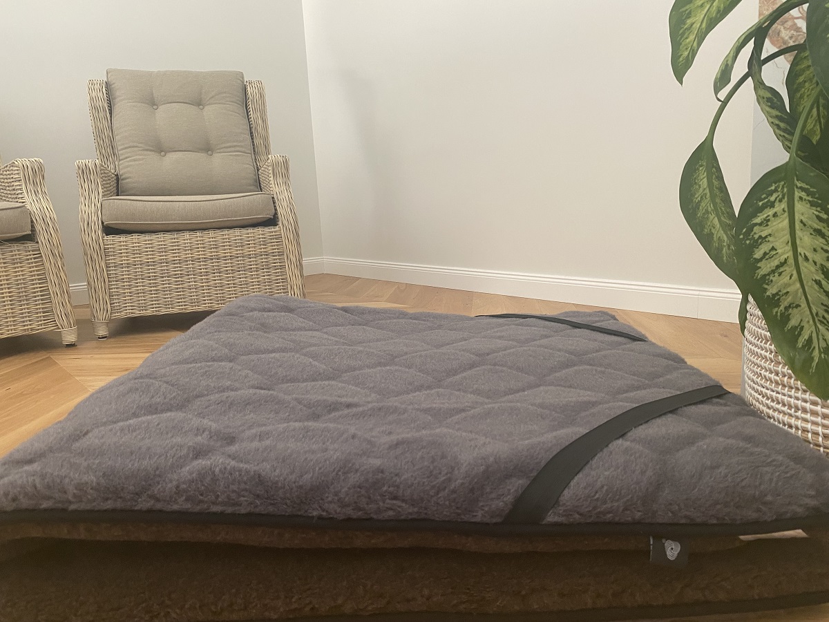 MATERAC WEŁNIANY MERYNOS DZIKI BRĄZ SYBERIA + ALPAKA CIEMNA CARO 180x200
